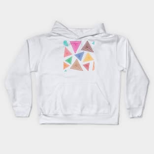 Cute retro abstract colorful vector pattern made of seamless triangle. Kids Hoodie